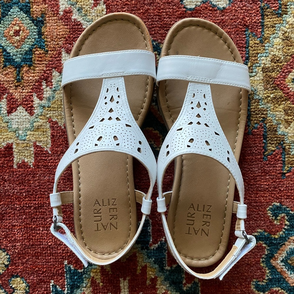 Naturalizer White Sandals